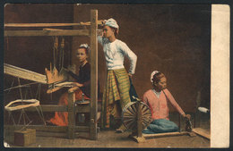 697 BURMA: Women Weaving, Unused, Edited By The Institute Of Foreign Missions Of Milano, - Myanmar (Burma)