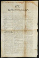 703 BOLIVIA: Newspaper "El Restaurador" Of Sucre, 4 May 1843, 4 Pages - [1] Jusqu' à 1980