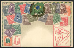 707 BRAZIL: Stamps Of Brazil And Map, Embossed, VF Quality - Autres & Non Classés