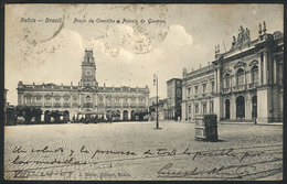 709 BRAZIL: BAHIA: Square And Palace Of Government, Tram, Ed. Mello, Sent To Argentina In - Autres & Non Classés