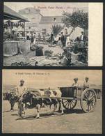 740 CAPE VERDE: SAO VICENTE: Market Place And Cart, 2 Old Beautiful Postcards, Unused, VF - Cape Verde