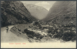 743 CHILE: Road To Uspallata, Andes Mountains, Ed.Eggers, Circa 1905, VF Quality! - Chile