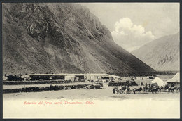 747 CHILE: Trans-Andean Railway Station, Train, Excellent View, Ed.Eggers, Circa 1905, VF - Chile