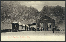 749 CHILE: Uspallata Railway Station, Train, Andes Mountains, Ed.Eggers, Circa 1905, Very - Chile