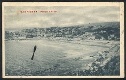 750 CHILE: CARTAGENA: Playa Chica Square, Ed. Marinetti, Sent To Italy In 1928 - Chile