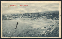 750 CHILE: CARTAGENA: Playa Chica Square, Ed. Marinetti, Sent To Italy In 1928 - Chili