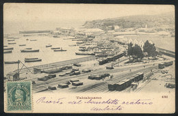 763 CHILE: TALCAHUANO: General View Of The Port, Trains & Ships, Used, VF Quality - Chile