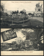 810 COSTA RICA: 2 Old Cards With Views Of Parks Of SAN JOSÉ, Circa 1905, VF Quality! - Costa Rica