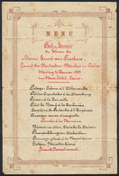 861 EGYPT: Dinner Menu Of Banquet In Honor Of Ernst Von Freskano, German Consul In Cairo, - Programmes