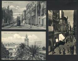880 SPAIN: SEVILLA: Lot Of 14 Old Postcards With Nice Views, General Quality Is Fine To V - Other & Unclassified
