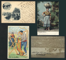883 SPAIN: Lot Of 11 Old Postcards: Bullfighting, Types, Typical Dresses, Etc., Very Inte - Sonstige & Ohne Zuordnung