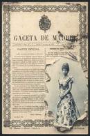 913 SPAIN: MADRID: Newspaper Gaceta De Madrid And Queen María Cristina, Ed. Hauser Y Mene - Autres & Non Classés