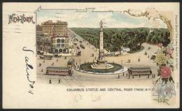 941 UNITED STATES: NEW YORK: Columbus Statue And Central Park From 59th St., Beautiful Li - Autres & Non Classés