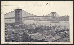 944 UNITED STATES: NEW YORK: Brooklyn Bridge, Ed. Illustrated Postal Card Co., Sent To Ar - Sonstige & Ohne Zuordnung