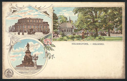 954 FINLAND: HELSINGFORS: Old Card With 3 Small Views, Circa 1900, Fine Quality - Finland