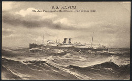 960 FRANCE: Steamship Paquebot SS ALSINA Of Transports Maritimes, Old PC Of VF Quality! - Other & Unclassified