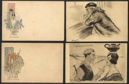 962 FRANCE: 4 Old Illustrated Postcards, 2 By Legar, Very Handsome! - Other & Unclassified