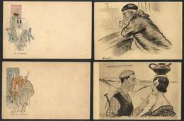 962 FRANCE: 4 Old Illustrated Postcards, 2 By Legar, Very Handsome! - Sonstige & Ohne Zuordnung