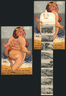 973 FRANCE: NICE: Caricature Of Lady In Bikini, With Window With 8 Small Views Of The Cit - Autres & Non Classés