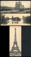 974 FRANCE: PARIS: 3 Old Double Postcards With Fantastic Views, Including The Tour Eiffel - Sonstige & Ohne Zuordnung