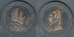 993 FRANCE: Henry III Of France, Old Medal, With Image Of Catherine De Medici On Back, VF - Other & Unclassified
