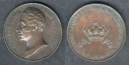 994 FRANCE: Charles X, Medal Commemorating His Coronation, Year 1824, Fine Quality - Autres & Non Classés