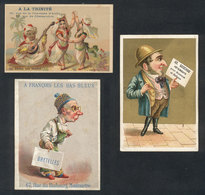 998 FRANCE: 3 Cards Advertising Paris Stores, Circa 1900, Excellent Quality! - Other & Unclassified