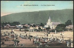 1036 HAITI: PORT AU PRINCE: Place Sainte-Anne, Market, VF Quality! - Haïti