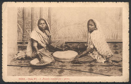 1071 INDIA: Girls Grinding Grains, Unused, Edited By The Institute Of Foreign Missions Of - Inde