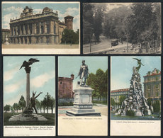 1089 ITALY: TORINO: 5 Postcards With Nice Views: Valentino, Palazzo Madama, 3 Monuments, V - Autres & Non Classés