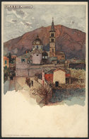 1096 ITALY: ALASSIO Sant.Ambrogio, Lithograph PC Signed Manuel Wielandt, Ed.Velten, VF, Wi - Other & Unclassified