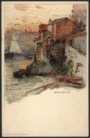 1097 ITALY: SAVONA, Lithograph PC Signed Manuel Wielandt, Ed.Velten, VF! - Other & Unclassified
