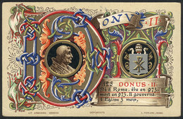 1125 ITALY: Pope DONUS II, Lithograph PC Circa 1903, Very Colorful, Fine Quality. - Autres & Non Classés