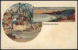 1134 ITALY: BORDIGHERA, Lithograph PC Signed Manuel Wielandt, Ed.Velten, VF, With Some Sta - Sonstige & Ohne Zuordnung