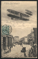 1137 ITALY: BRESCIA: Biplane Flying Over The City, Ed. Pandini, Sent To Cape Town In 1909, - Other & Unclassified