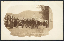 1163 ITALY: SANTA MARGHERITA LIGURE: Military Parade, Real Photo PC Dated 1909, Unused, VF - Other & Unclassified