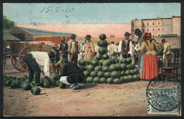 1175 ITALY: NAPOLI: Fruit Market, Ed. Ragozino, Sent To South Africa In 1910, VF - Autres & Non Classés