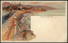1197 ITALY: SAN REMO, Beautiful Lithograph PC Signed Manuel Wielandt, Ed.Velten, Light Sta - Autres & Non Classés