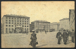 1212 ITALY: TRIESTE: Piazza Oberdan, Café, Used In 1921, VF Quality - Autres & Non Classés