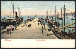 1213 ITALY: TRIESTE: Molo San Carlo, Pier, Boats, Circa 1905, VF Quality - Other & Unclassified
