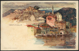 1221 ITALY: VENTIMIGLIA, Lithograph PC Signed Manuel Wielandt, Ed.Velten, VF, With Some St - Other & Unclassified