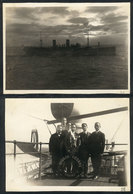 1232 ITALY: Photograph Of Steamer SS "Giulio Cesare" And Of A Group Of People Aboard The S - Advertising