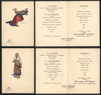 1233 ITALY: 2 Illustrated Dinner Menus Of Ship "Oceania", Fratelli Cosulich, Of December 1 - Publicité