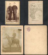 1239 ITALY: 2 Photographs Of Italian Soldiers, Circa 1890, VF Quality - Advertising