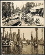 1286 MEXICO: MEXICO: 2 Old Postcards With Views Of Xochimilco Lake And Trajineras, VF Qual - Mexique