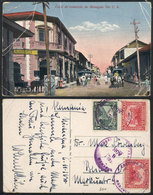 1338 NICARAGUA: MANAGUA: Comercio Street, Carriages, Ed. Cisneros, Used In 1930, Minor Fau - Nicaragua