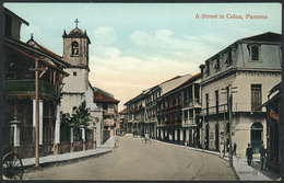 1359 PANAMA: COLÓN: A Street View, Dated 1917, VF Quality! - Panama