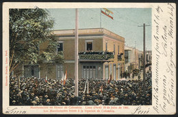 1428 PERU: LIMA: Large Crowd Of People Celebrating In Front Of The Embassy Of Colombia, 20 - Pérou