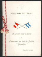 1433 PERU: Army Of Perú, Programme For The Visit Of The Commander In Chief Of The Army Of - Documents Historiques