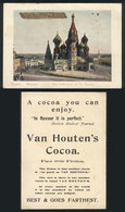 1462 RUSSIA: Card Illustrated With View Of Moscow, On Back Advertising For Van Houten's CO - Advertising